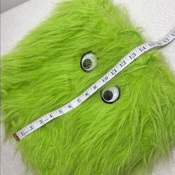 Fuzzy Green Monster Halloween Bag - Picture 7 of 9